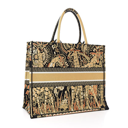 Christian Dior Canvas Embroidered Dior Animals Giraffe Book Tote Yellow Multicolor 3 of 12