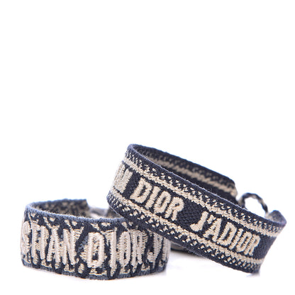 Christian Dior Woven Cotton J'Adior Friendship Bracelet Set Navy 1 of 3