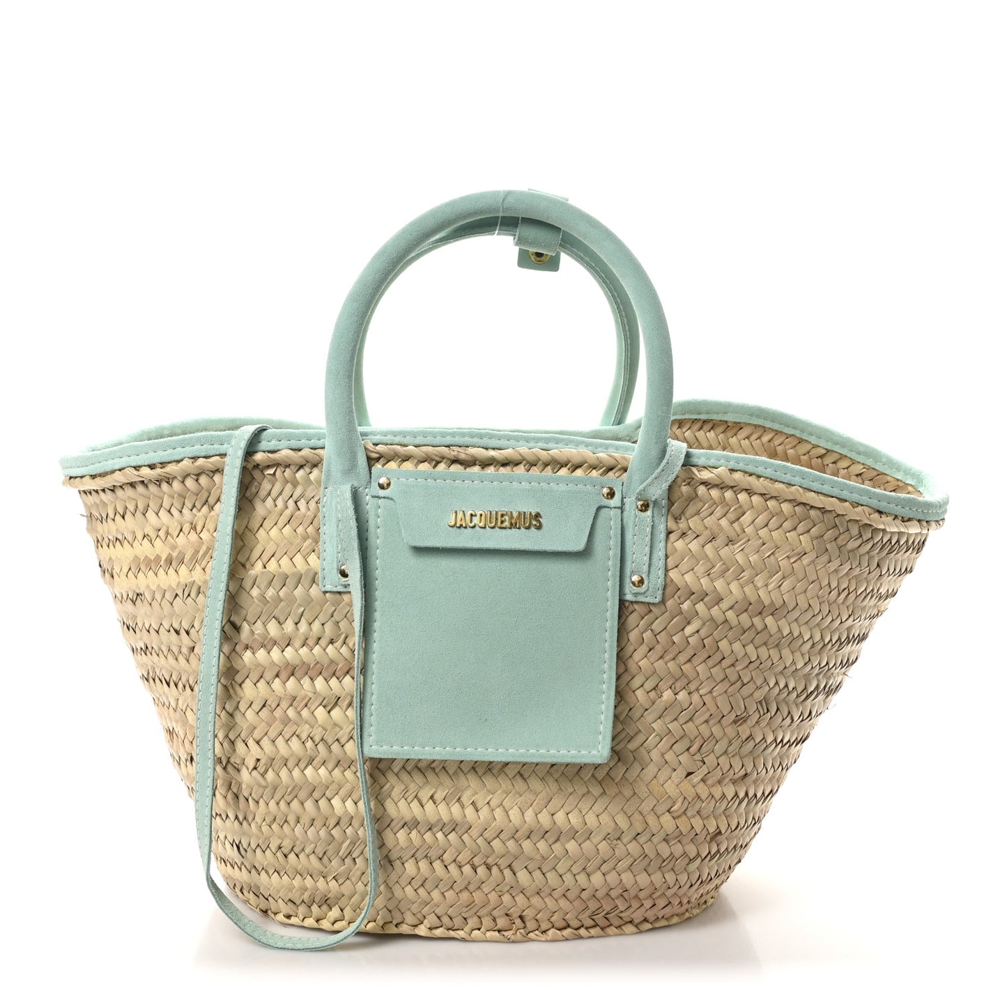 Raffia Suede Le Petit Panier Soli Light Turquoise