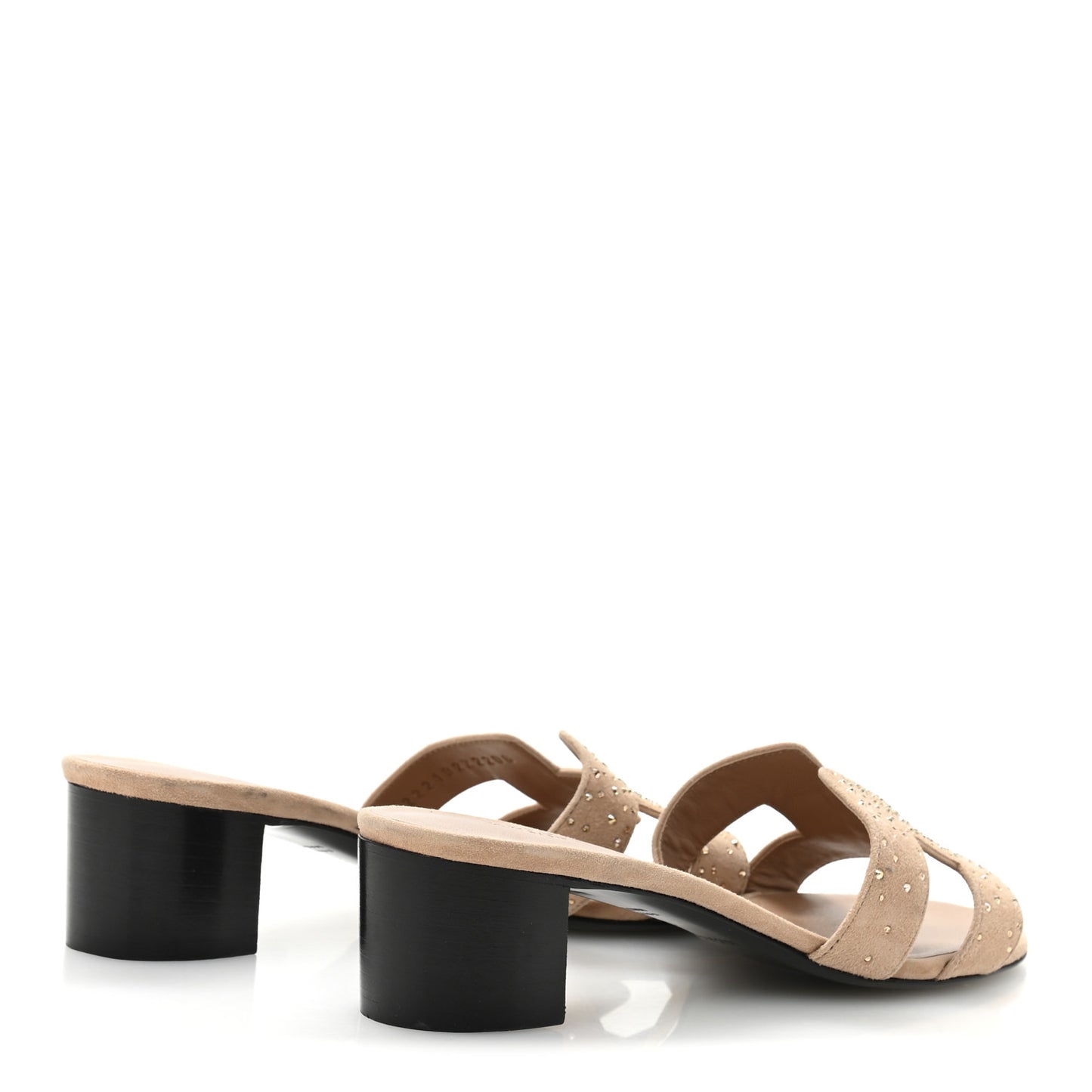 Suede Goatskin Crystal Oasis Sandals 36 Rose Nude