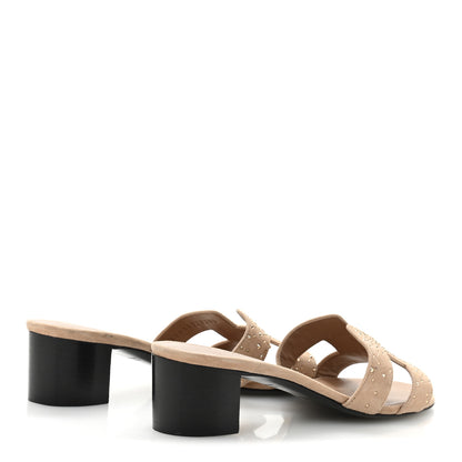 Hermes Suede Goatskin Crystal Oasis Sandals 36 Rose Nude 5 of 9