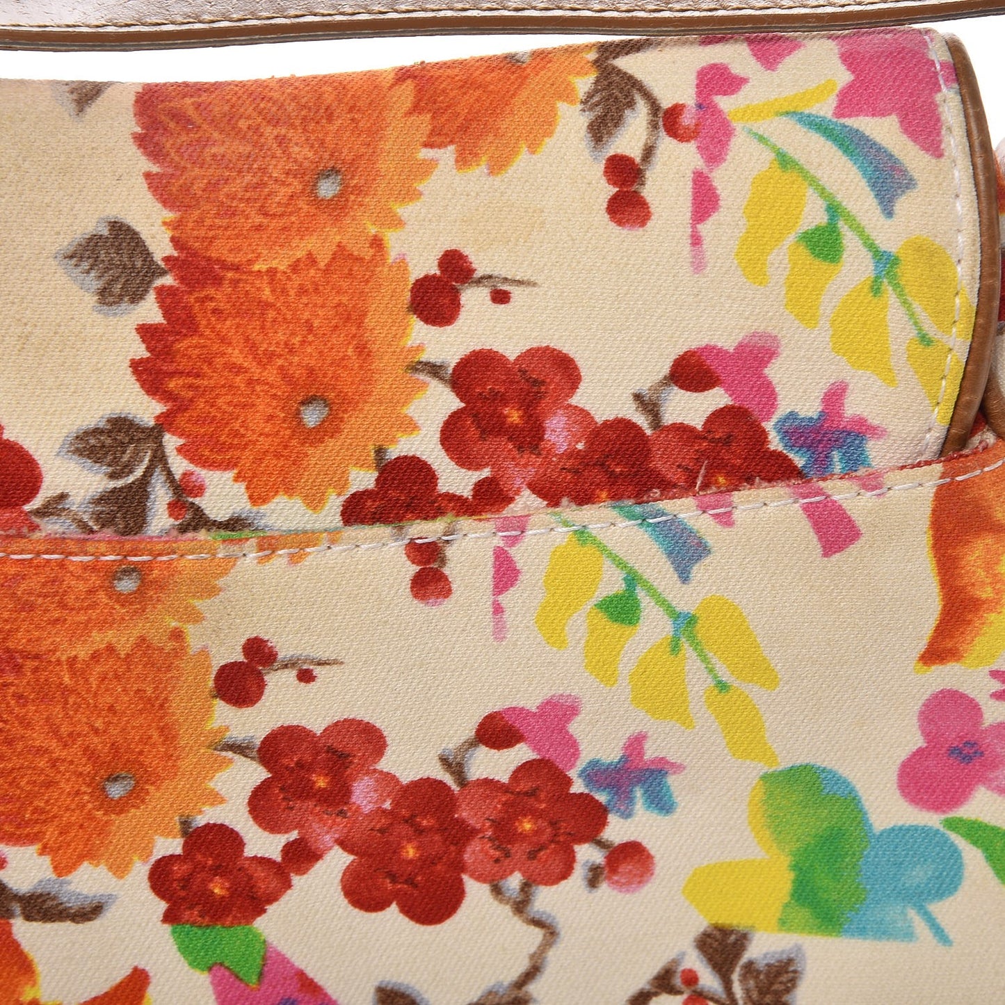 Canvas Floral Saddle Bag
