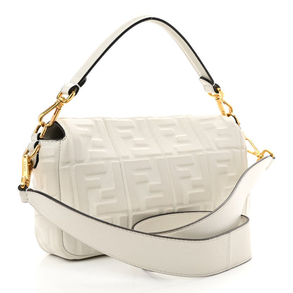 Fendi Nappa FF 1974 Embossed Baguette White 3 of 10