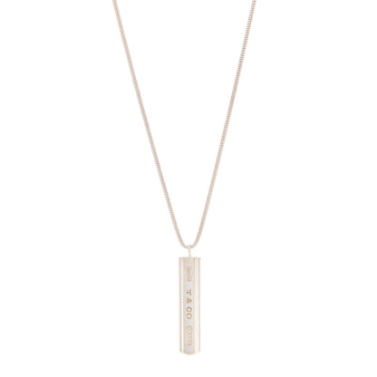 Tiffany Sterling Silver 1837 Bar Pendant Necklace 1 of 7