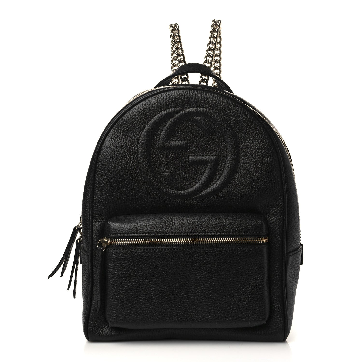 Gucci Pebbled Calfskin Soho Chain Backpack Black 1 of 8