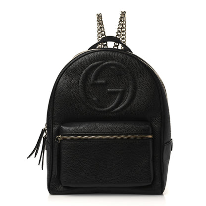 Gucci Pebbled Calfskin Soho Chain Backpack Black 1 of 8