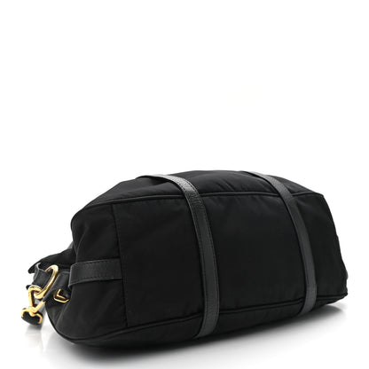 Prada Tessuto Nylon Soft Calfskin Shopping Satchel Black 4 of 9