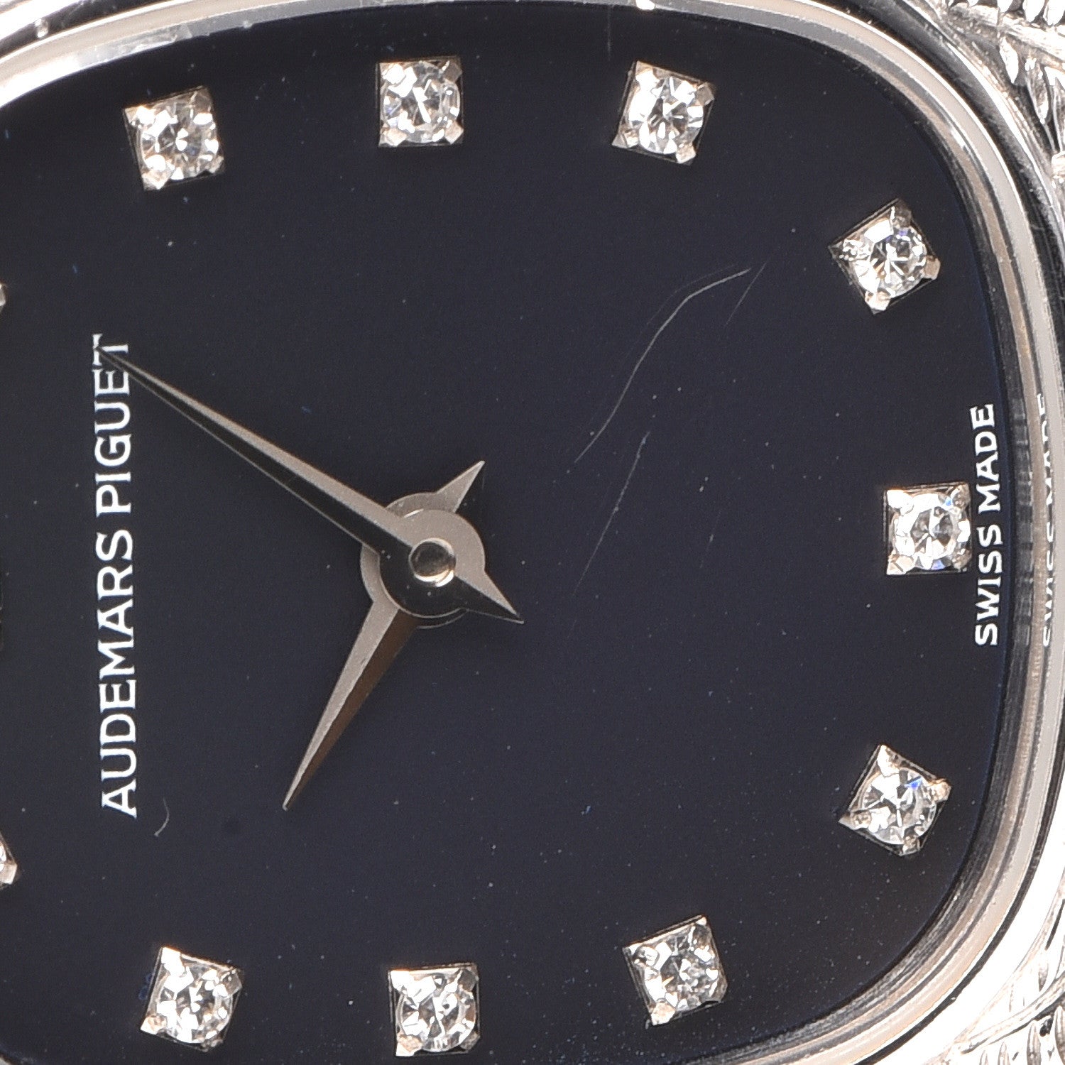 Audemars Piguet 18K White Gold Diamond 22mm Cobra Quartz Watch Black 8 of 8
