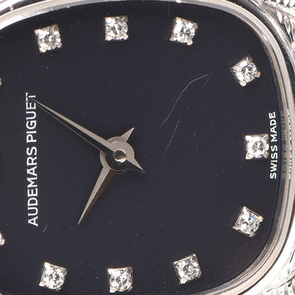 Audemars Piguet 18K White Gold Diamond 22mm Cobra Quartz Watch Black 8 of 8