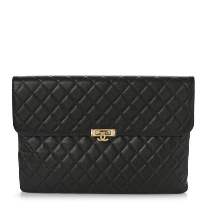 Chanel Caviar Quilted Large Golden Class Pouch Black 1 of 8