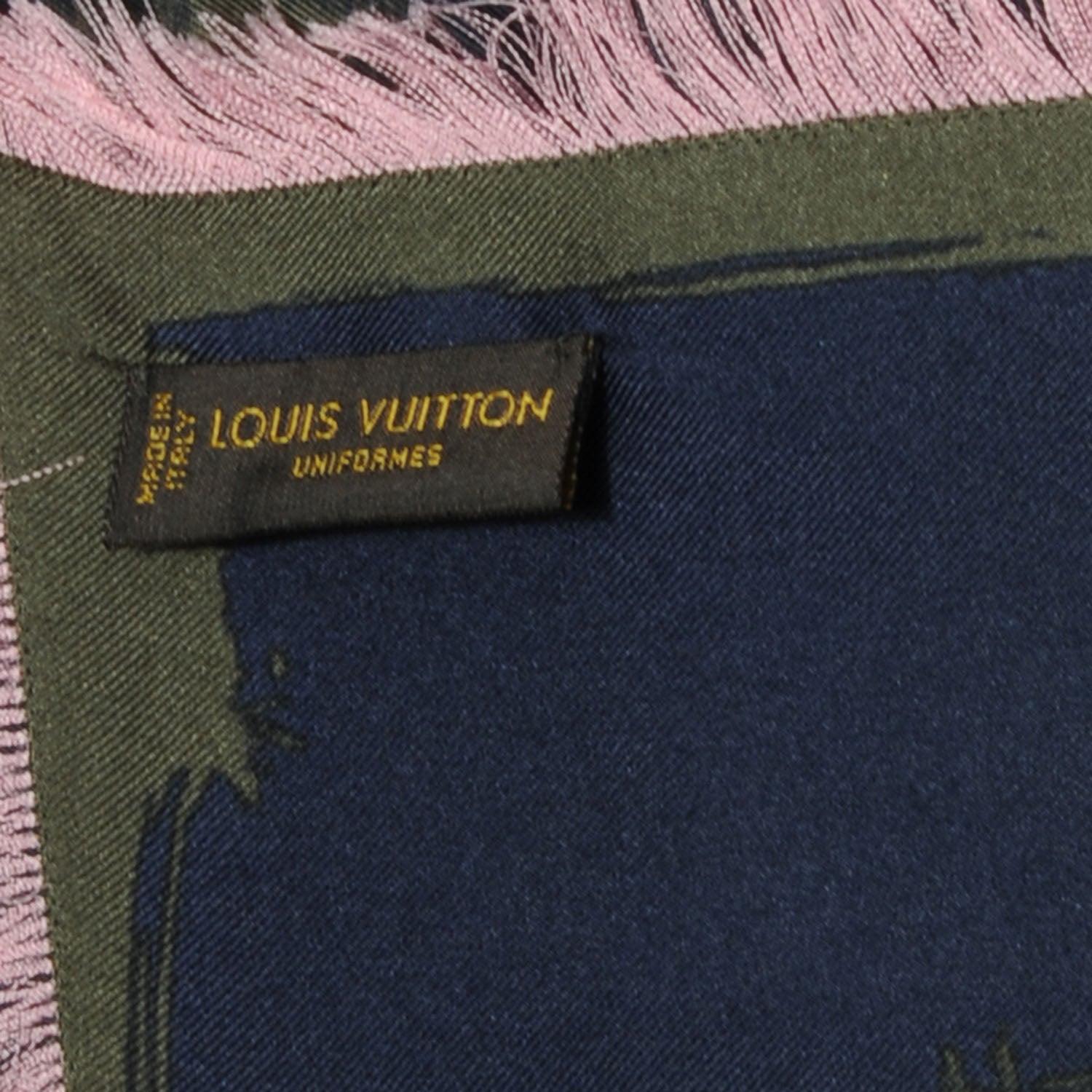 Louis Vuitton Silk Carre Arty Scarf Green Pink 5 of 5