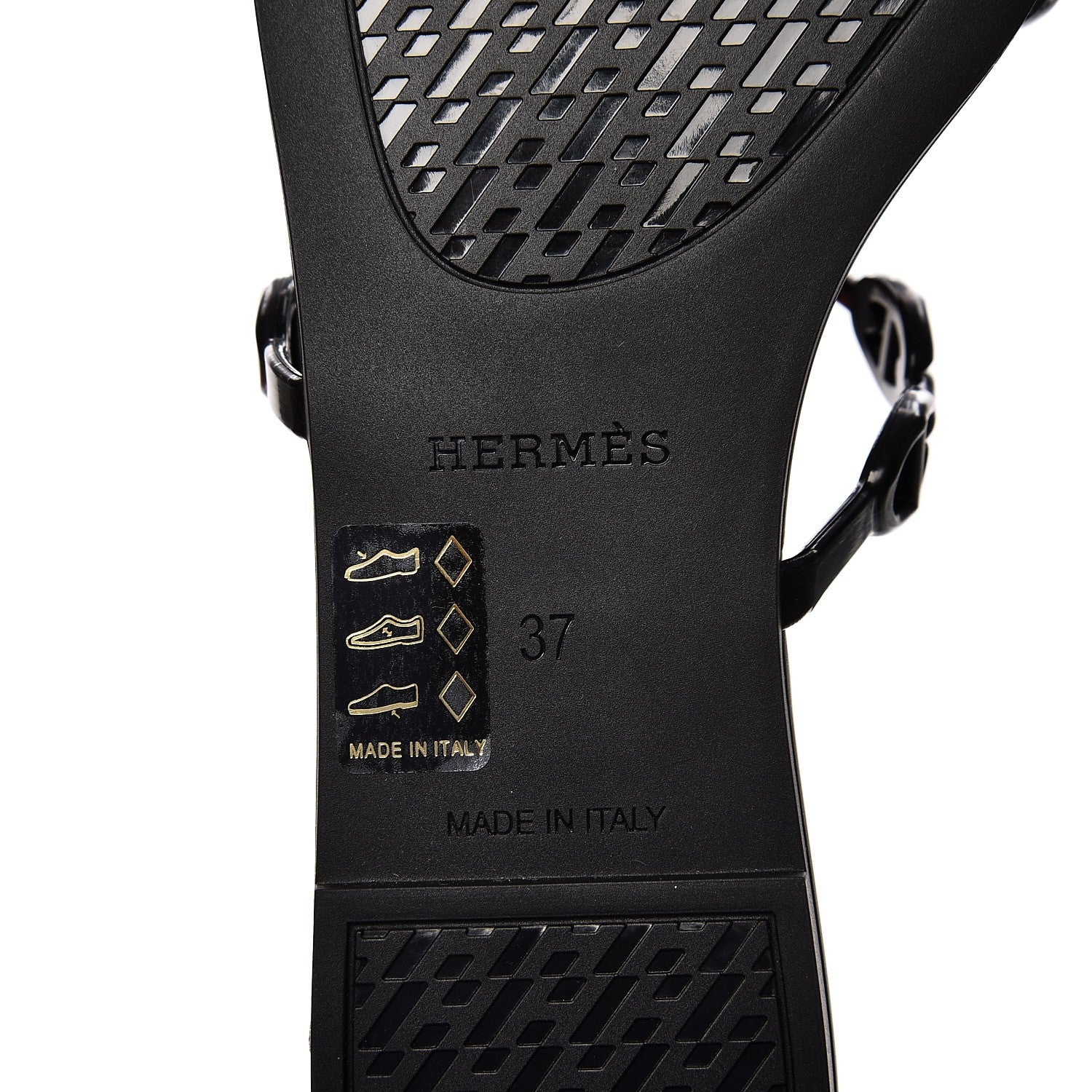 Hermes Rubber Chaine d'Ancre Rivage Sandals 37 Black 6 of 8