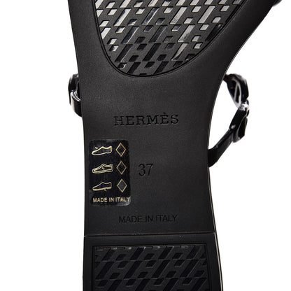 Hermes Rubber Chaine d'Ancre Rivage Sandals 37 Black 6 of 8