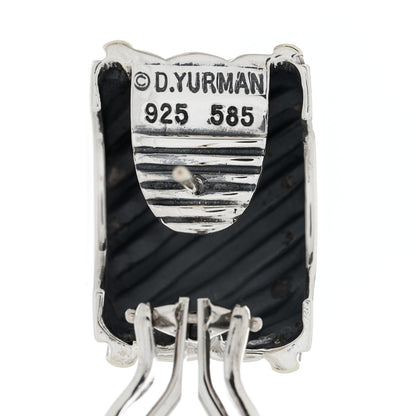 David Yurman Sterling Silver 14K Yellow Gold Cable Classics Cigar Band Earrings 4 of 4