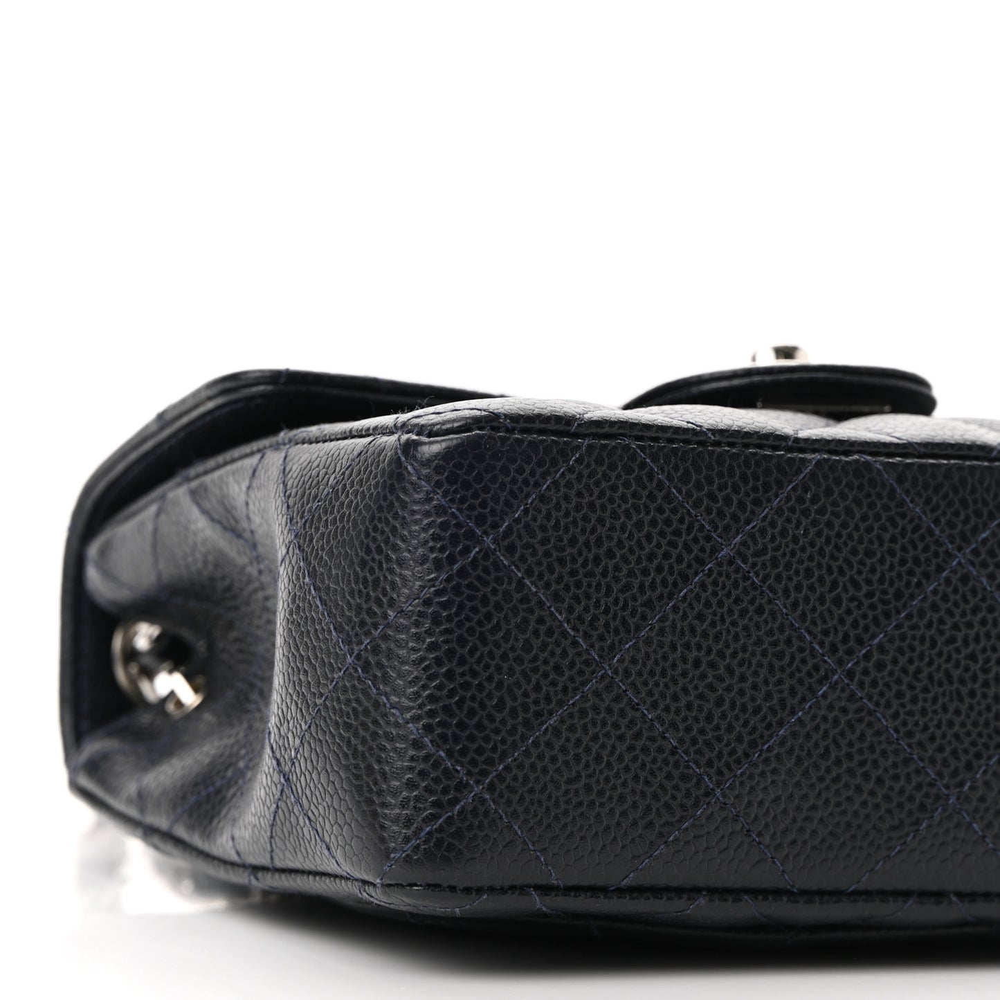 Caviar Quilted Mini Square Flap Navy