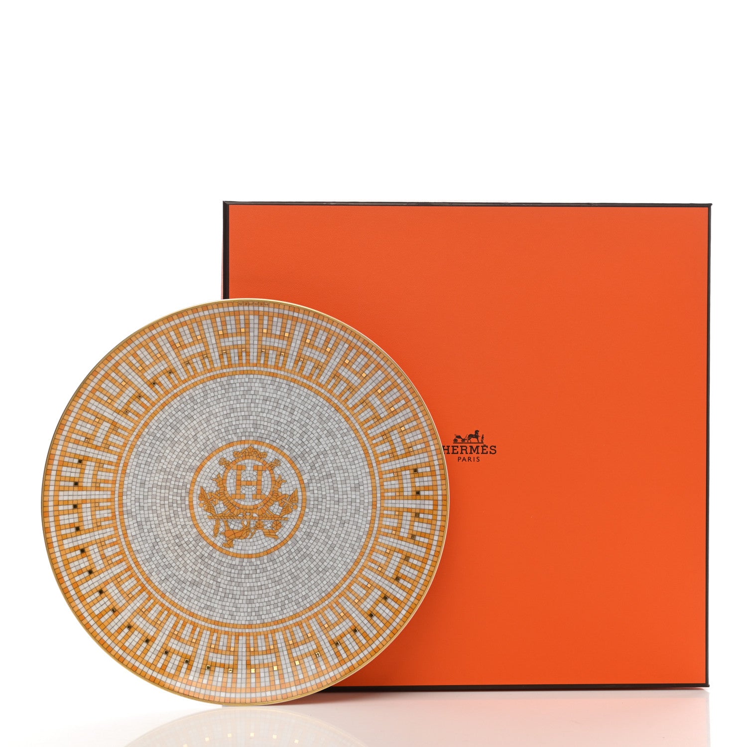 Hermes Porcelain Mosaique au 24 Dessert Plate 8.3 6 of 6