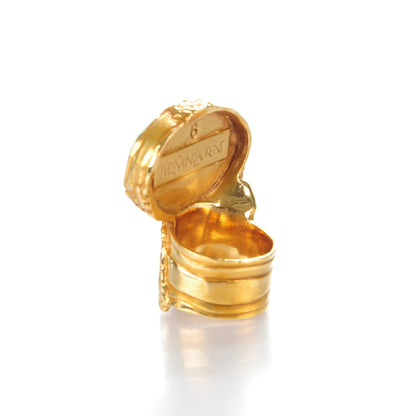 Saint Laurent Glass Cabochon Arty Ovale Ring 6 Gold Turquoise 3 of 4