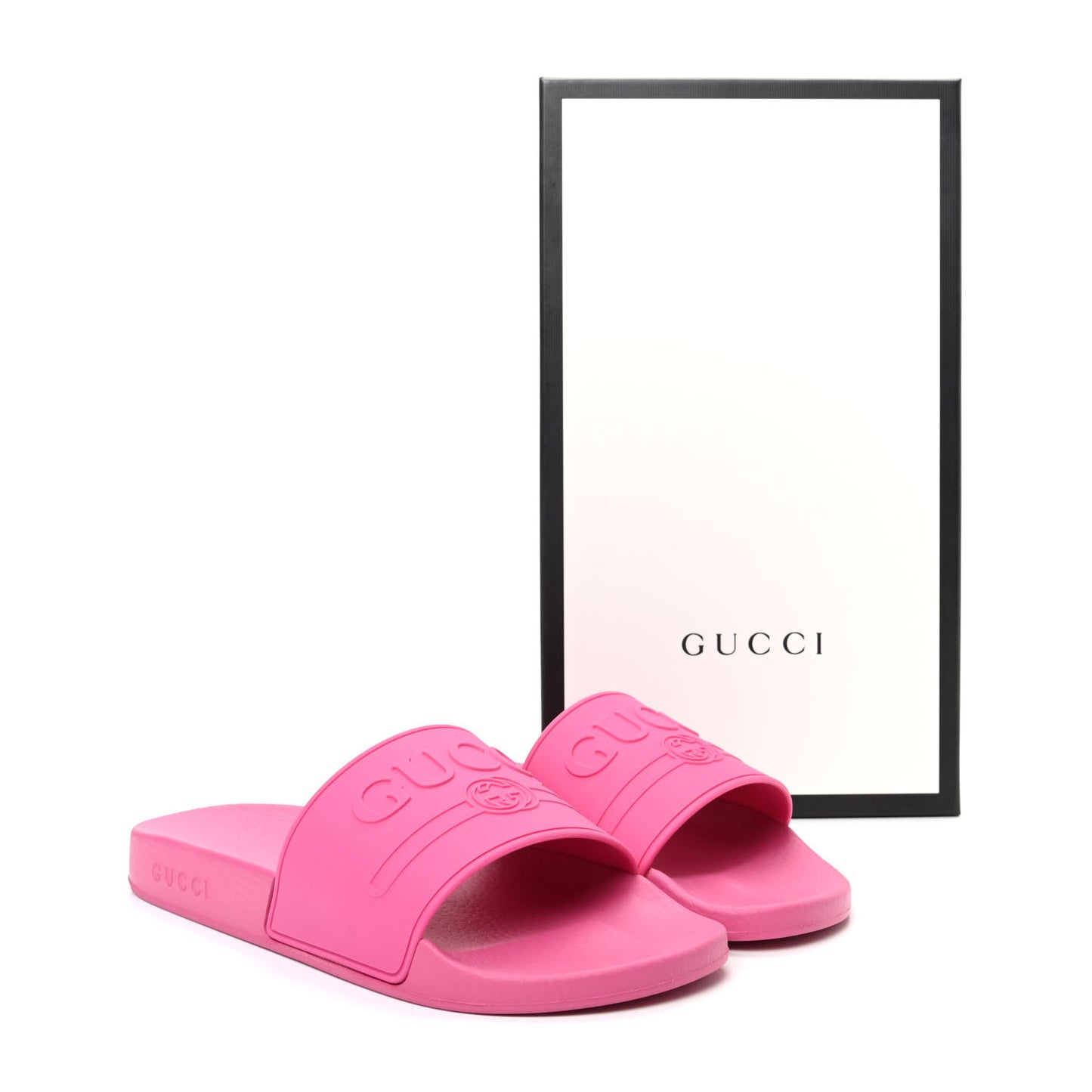 Rubber Logo Stamped Mens Slide Sandals 9 Fuchsia