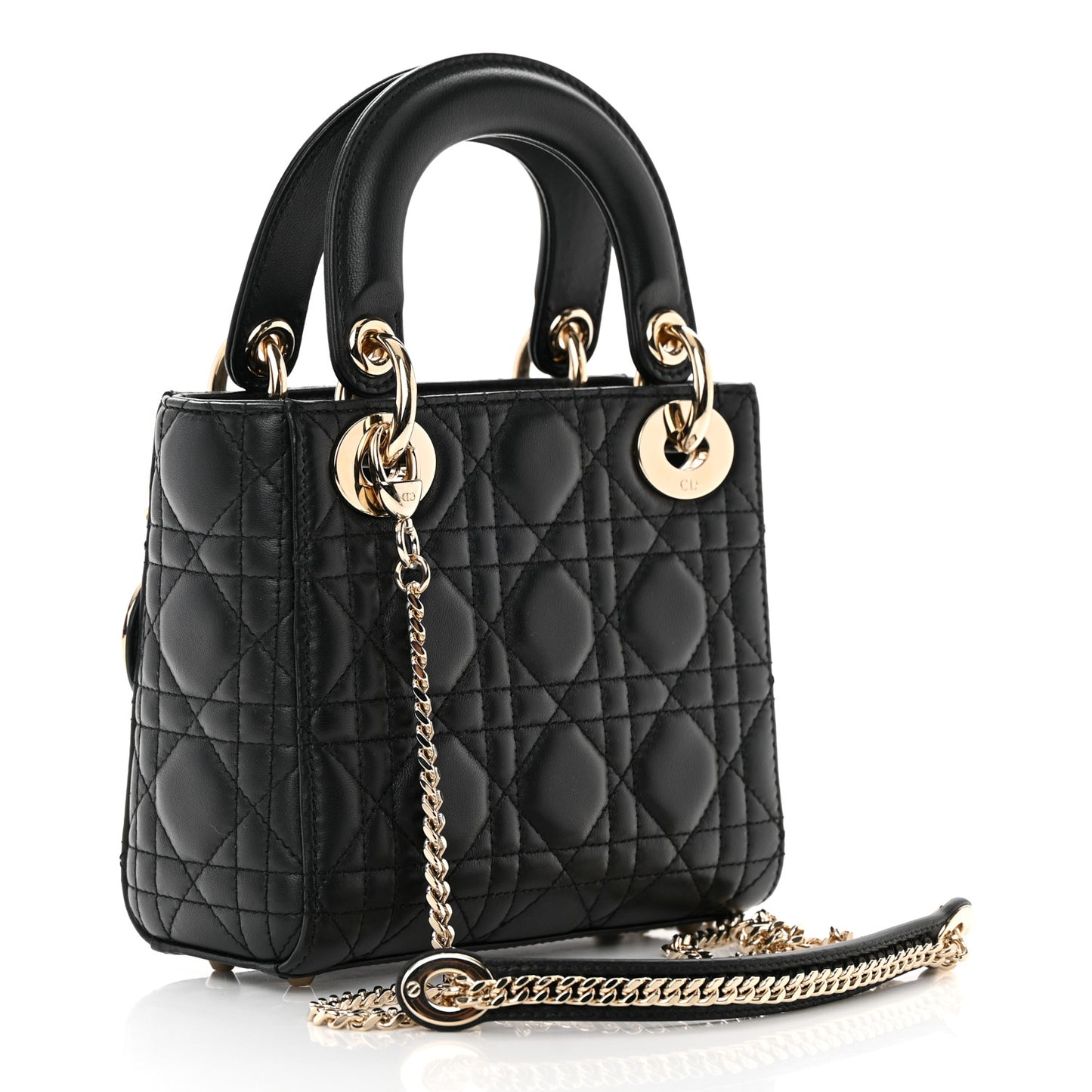 Lambskin Cannage Mini Lady Dior Black