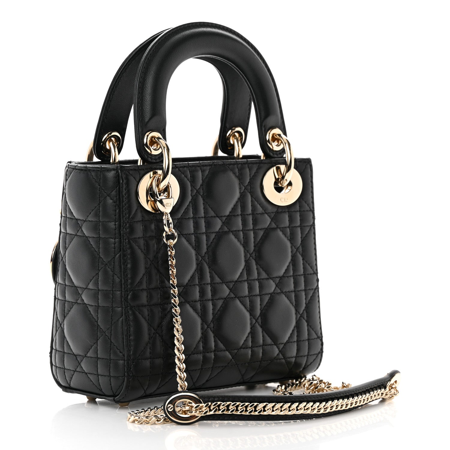 Christian Dior Lambskin Cannage Mini Lady Dior Black 3 of 10