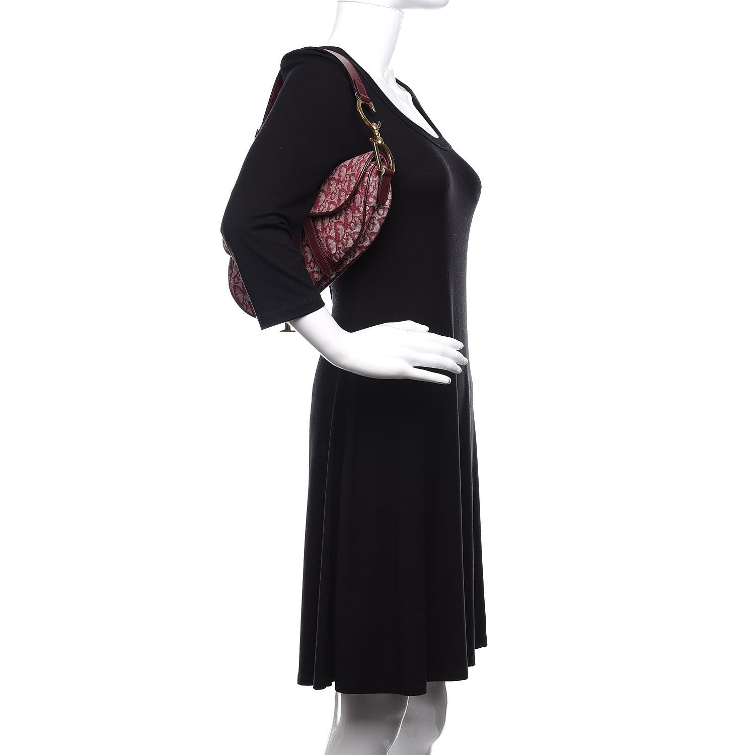 Christian Dior Monogram Saddle Bag Burgundy 2 of 9