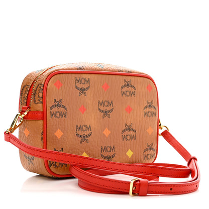 MCM Skyoptic Visetos Spectrum Diamond Camera Bag Cognac Red 3 of 12