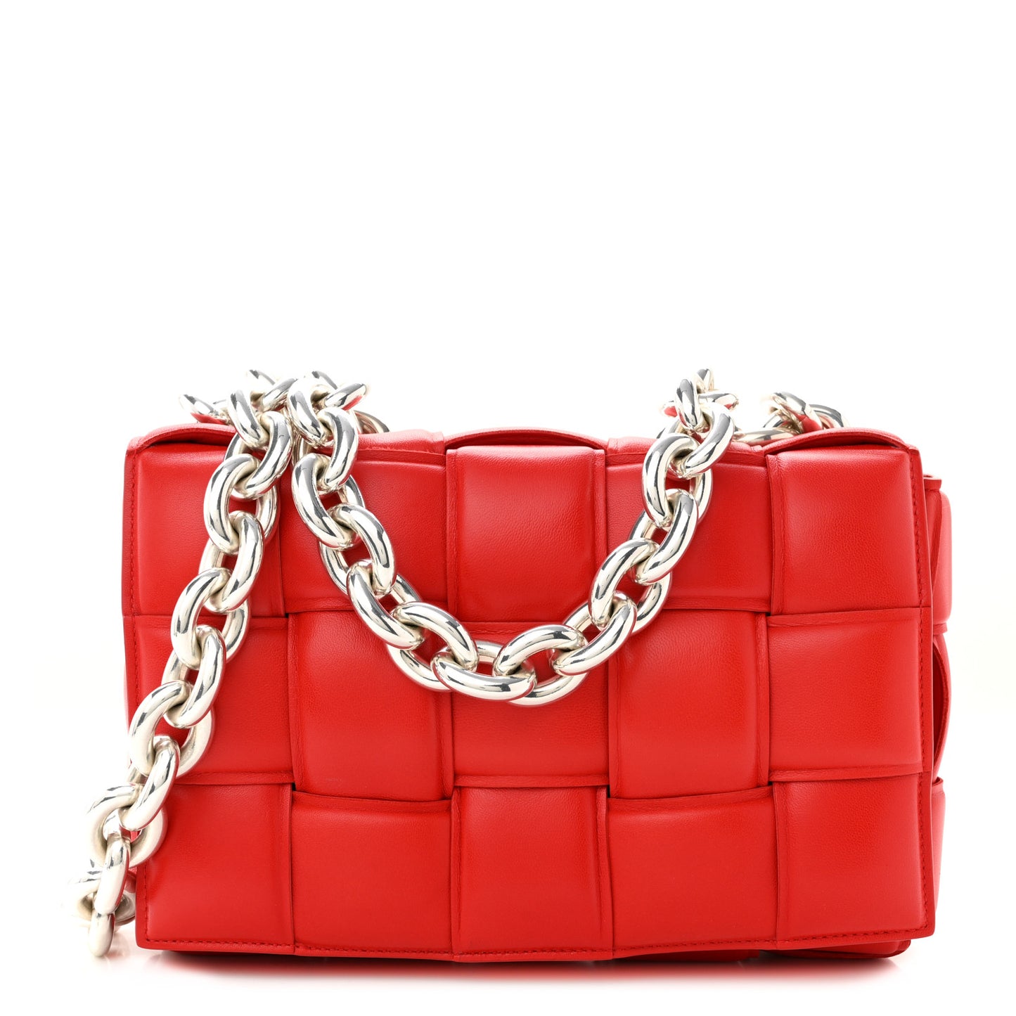 Lambskin Maxi Intreccio Padded Chain Cassette Crossbody Bag Nail Polish