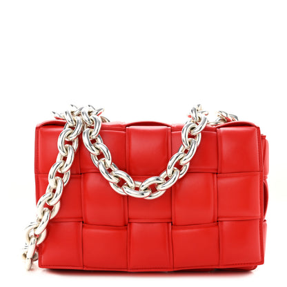 Bottega Veneta Lambskin Maxi Intreccio Padded Chain Cassette Crossbody Bag Nail Polish 1 of 9