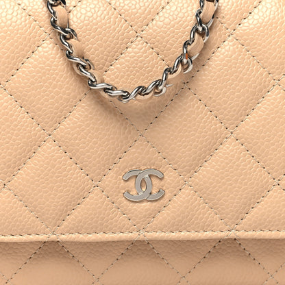 Chanel Caviar Quilted Wallet On Chain WOC Beige 9 of 11