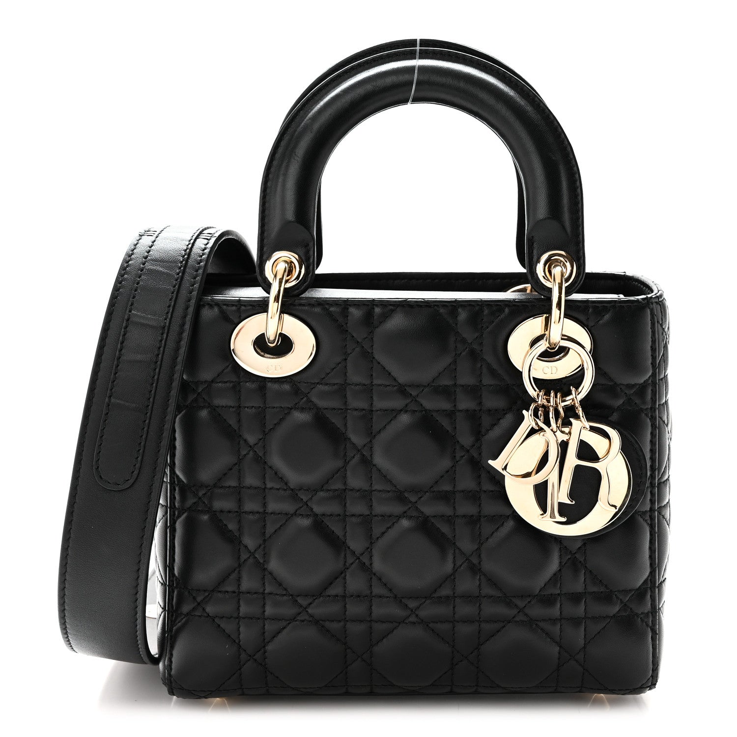 Christian Dior Lambskin Cannage Small Lucky Badges My Lady Dior Black 1 of 9