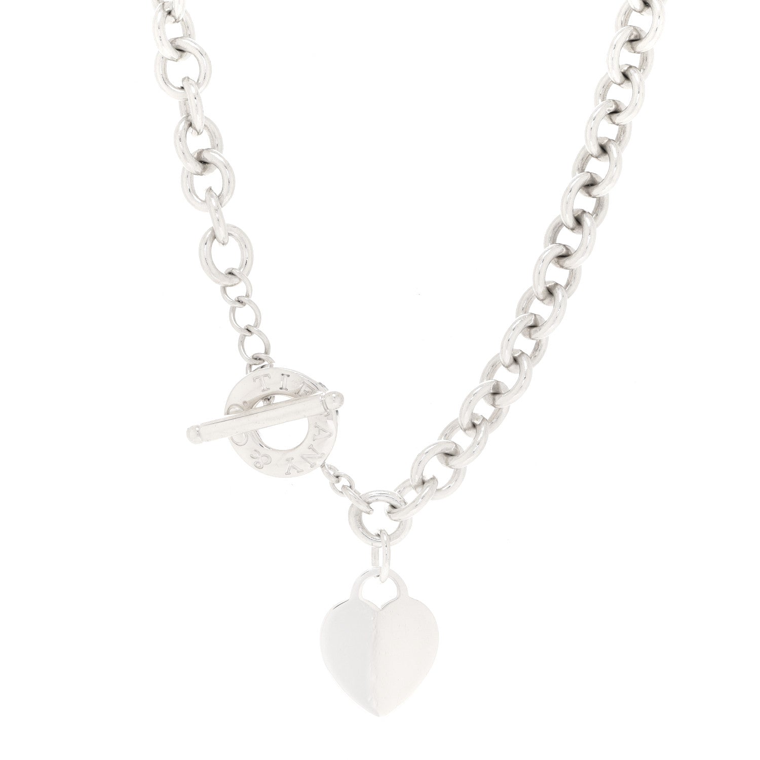 Tiffany Sterling Silver Heart Tag Toggle Necklace 1 of 6