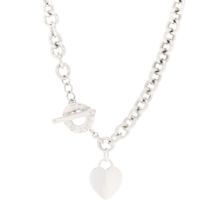 Tiffany Sterling Silver Heart Tag Toggle Necklace 1 of 6