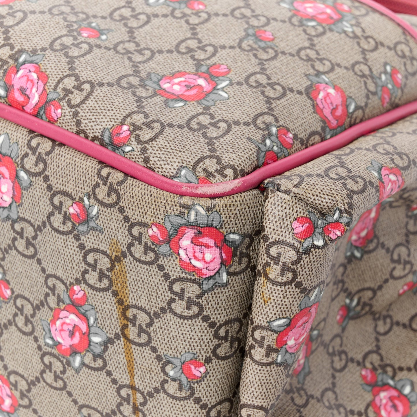 GG Supreme Monogram Rose Bud Diaper Bag Pink