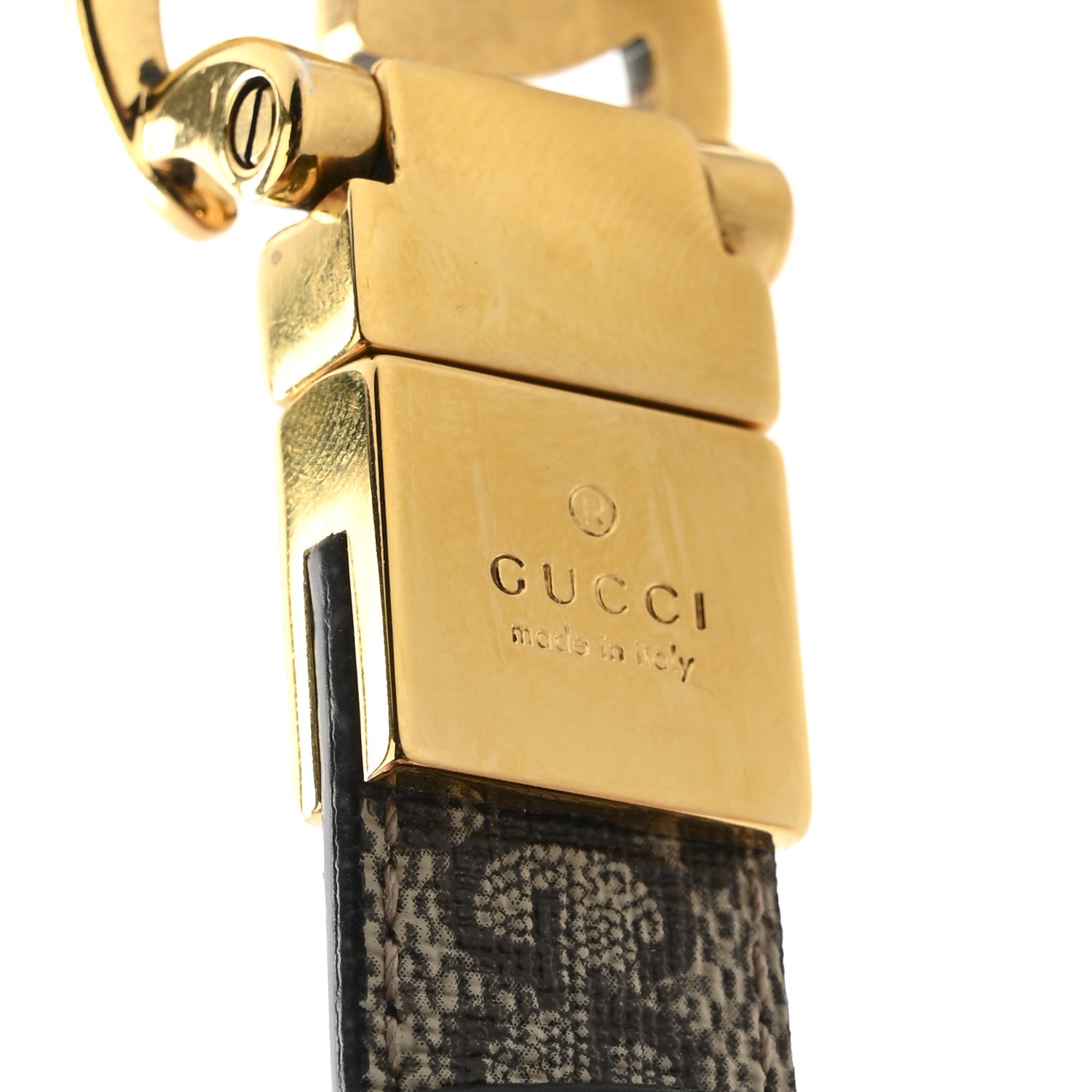 Gucci GG Supreme Monogram Plutone Calfskin Double G Reversible 30mm Belt 85 34 Beige Ebony Black 6 of 7