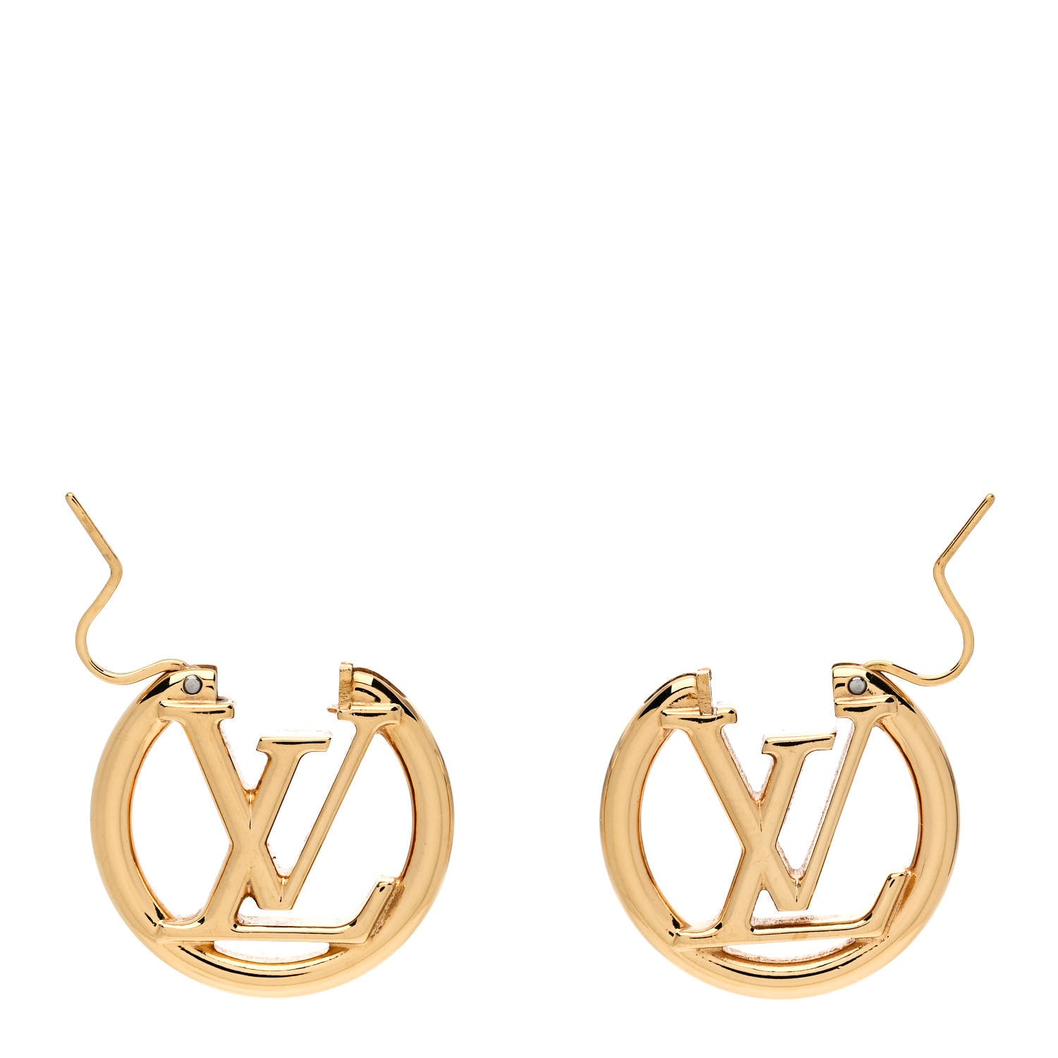 Louis Vuitton Metal Small Louise Hoop Earrings Gold 3 of 6