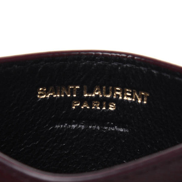 Saint Laurent Grain De Poudre Matelasse Chevron Monogram Credit Card Case Rouge Legion 6 of 10