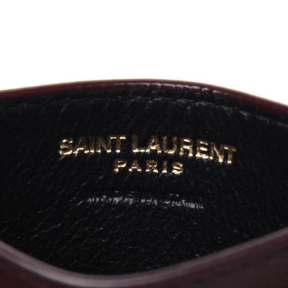 Saint Laurent Grain De Poudre Matelasse Chevron Monogram Credit Card Case Rouge Legion 6 of 10