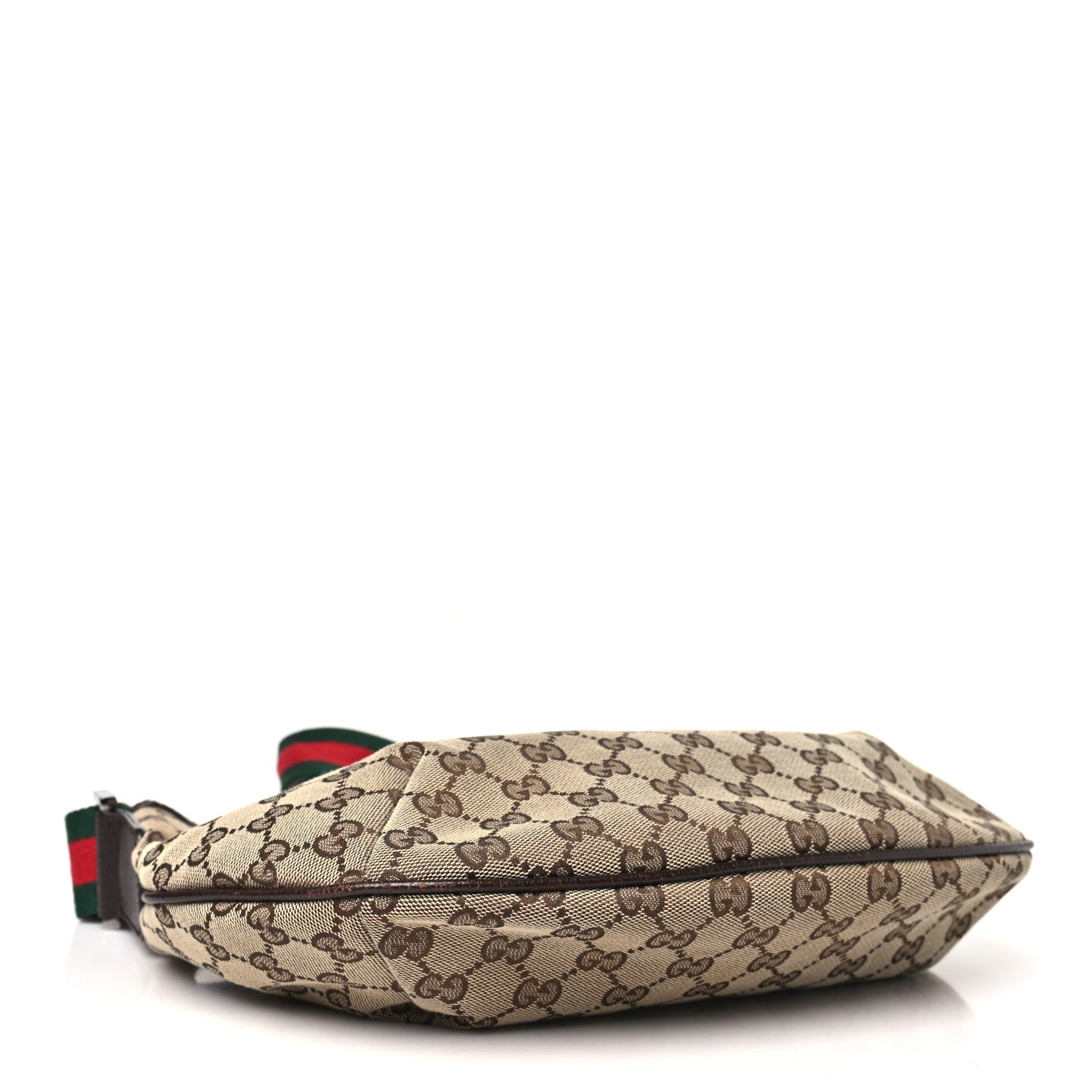 Gucci Monogram Web Medium Half Moon Hobo Dark Brown 4 of 11