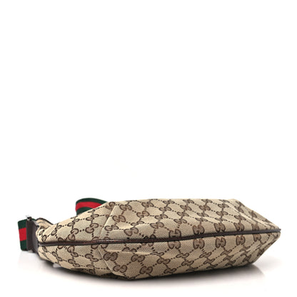 Gucci Monogram Web Medium Half Moon Hobo Dark Brown 4 of 11