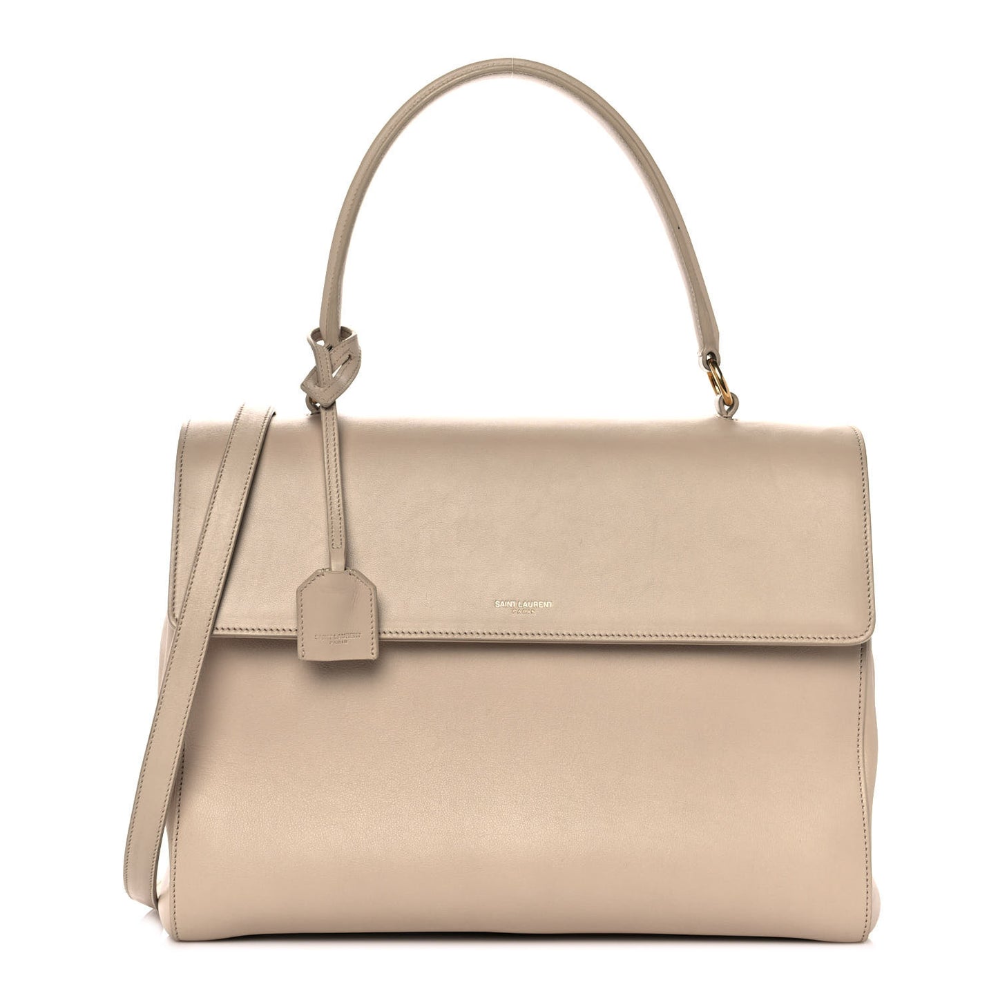 Calfskin Medium Moujik Top Handle Bag Beige