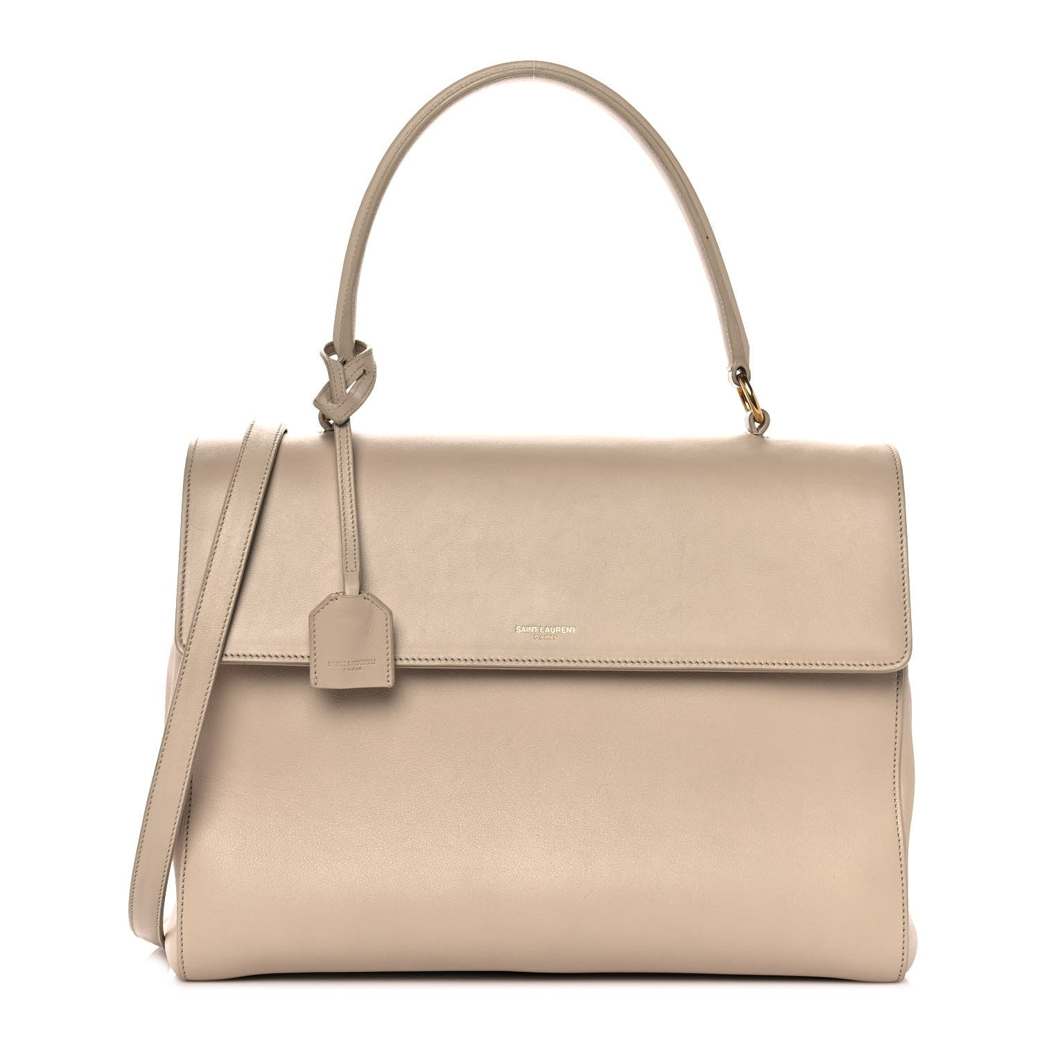 Saint Laurent Calfskin Medium Moujik Top Handle Bag Beige 1 of 7
