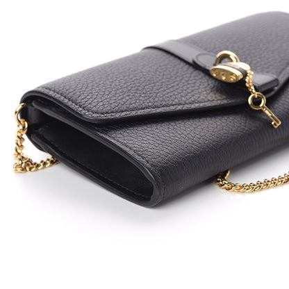 Chloe Shiny Grained Calfskin Aby Wallet on Chain Black 7 of 8