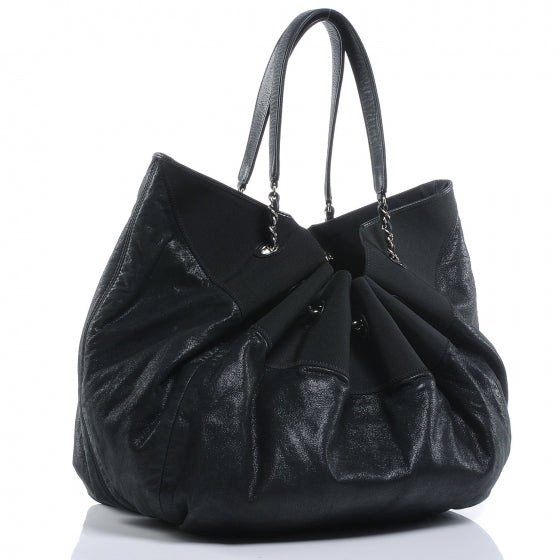 Calfskin Stretch Spirit Large Cabas Tote Black