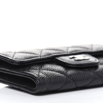 Chanel Caviar Quilted Flap Card Holder Wallet Black 11 of 13