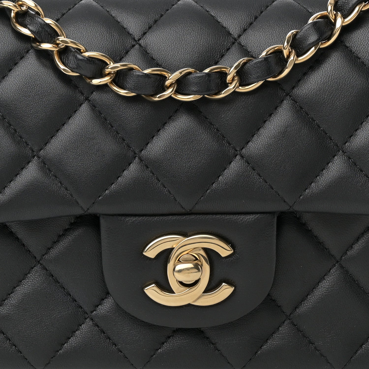 Chanel Lambskin Quilted Mini Rectangular Flap Black 8 of 12