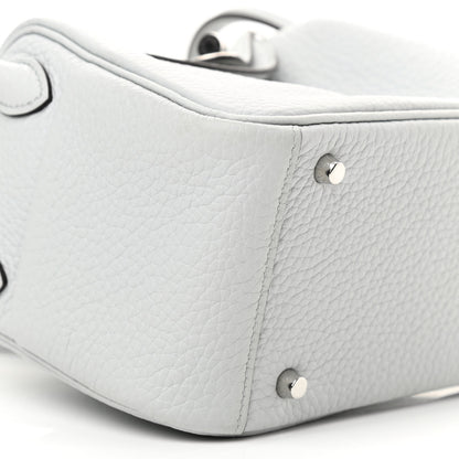 Hermes Taurillon Clemence Mini Lindy 20 Bleu Pale 9 of 12