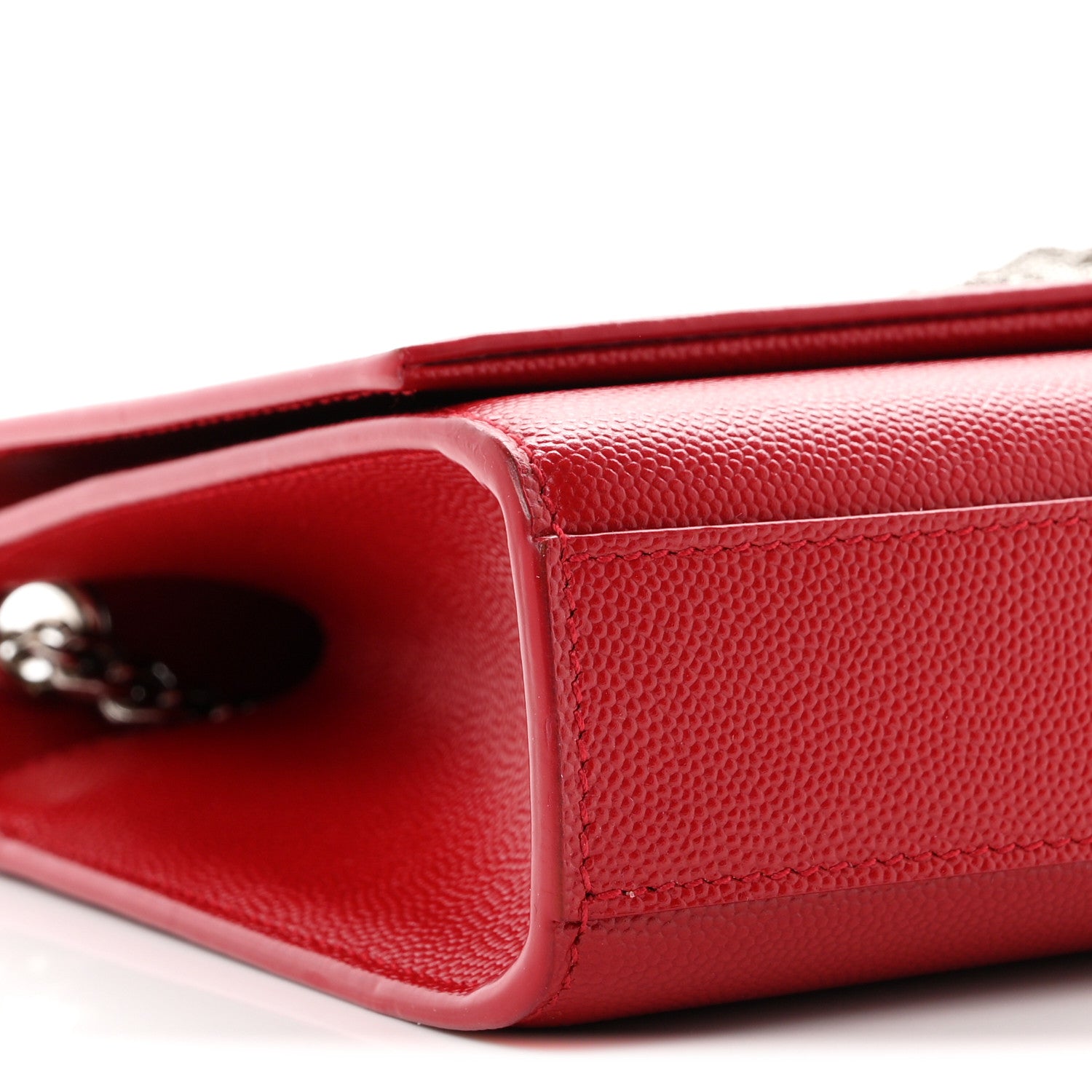 Saint Laurent Grain De Poudre Medium Classic Monogram Kate Tassel Satchel Rouge Eros 8 of 9