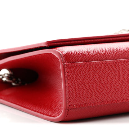 Saint Laurent Grain De Poudre Medium Classic Monogram Kate Tassel Satchel Rouge Eros 8 of 9