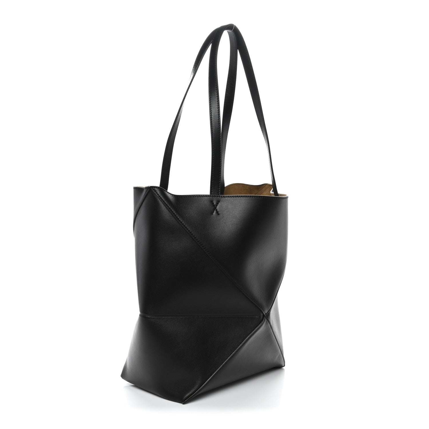 Loewe Shiny Calfskin Medium Puzzle Fold Tote Black 3 of 10