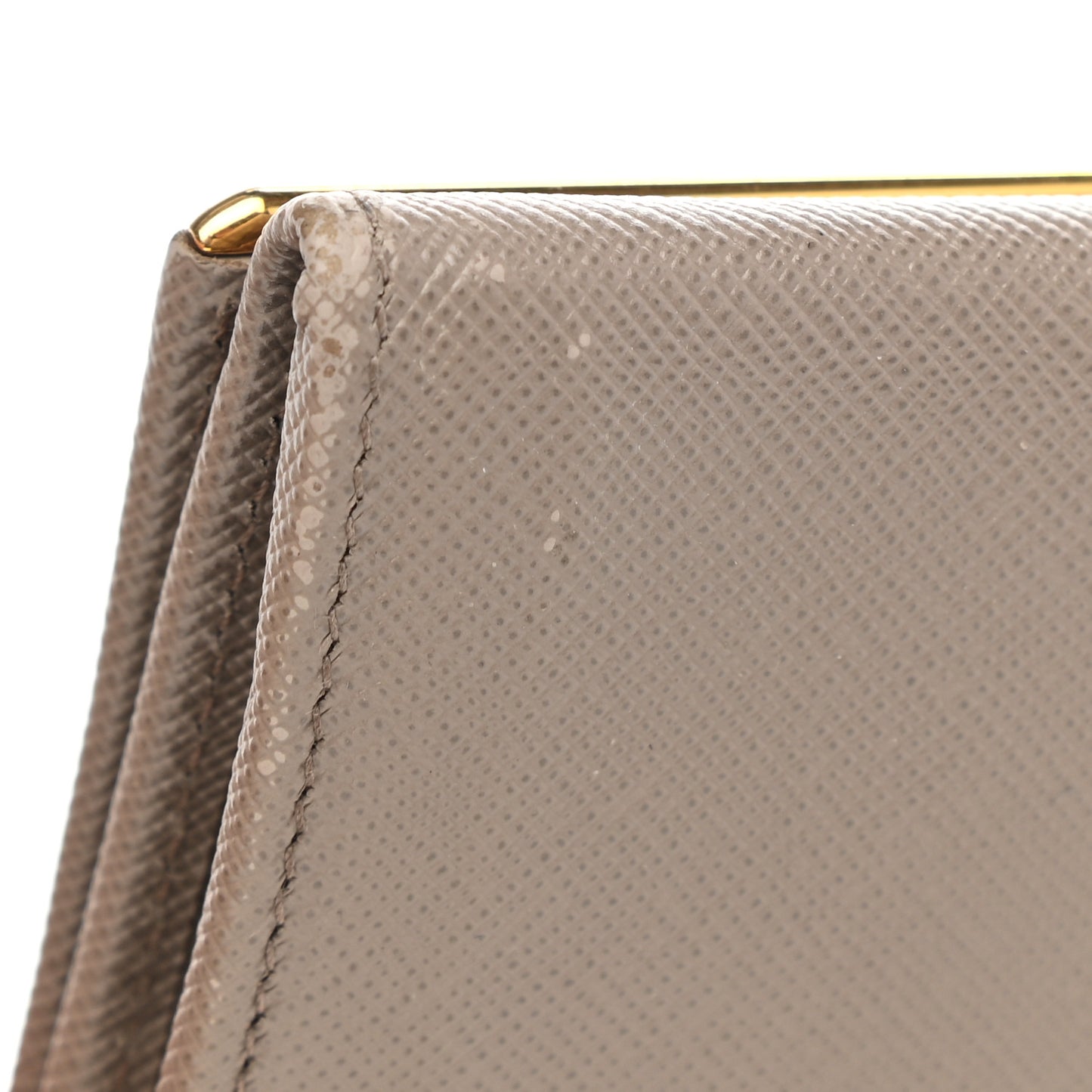 Saffiano Metal Bar Continental Flap Wallet Argila